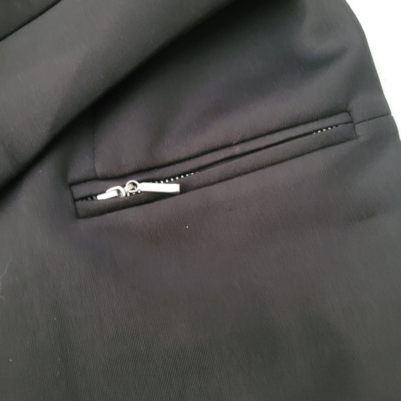 89th + Madison Black Blazer Zip  Pockets Slight Sheen and Stretch 3/4 Sleeve XL - Picture 2 of 6